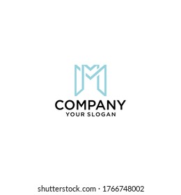 Das Logo M oder MM hat die Initialen von zwei modernen Monogramm-Symbolen, einem Modell-Visitenkartenemblem.