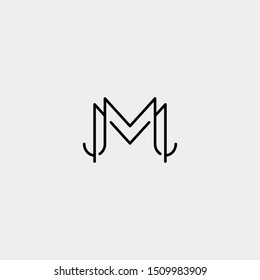 Letter M MM Monogram Logo Design Minimal
