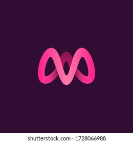 The Letter M   Mobius Strip Vector Logo.