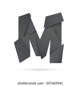 Letter  M. Modern abstract alphabet.