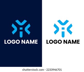 letter m and I modern business logo design template