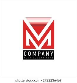 Plantilla de Vector de diseño de logotipo de concepto moderno letra M