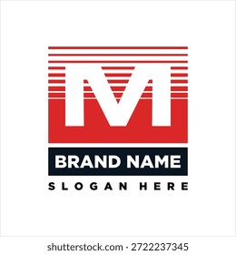 letra M conceito moderno logotipo design vetor template