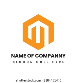 Letter M modern and creative minimalist Hexagonal vector logo templet for brand identity and for company