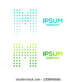 Letter M Modern with Cross Plus or Positive Logos, Dot and Pixel symbol, Technology and Digital icon, Medical Healthcare Hospital Pharmacy Clinic Signs for your Corporate identity