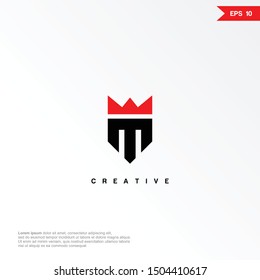 Letter M modern crown logo icon design template elements