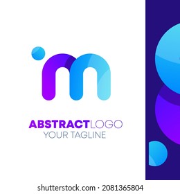 Letter M Modern Gradient Logo Design	

