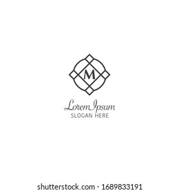 Letter M modern logo design template on white