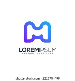 Letter M modern logo design