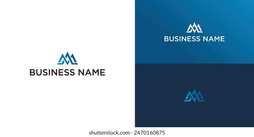 Letra M logotipo moderno diseño icono de Vector emblema iniciales geométrico abstracto montaña