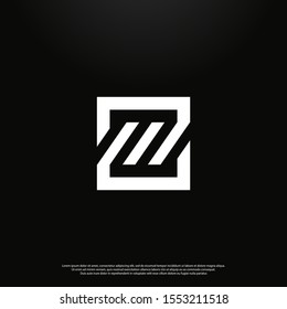 Letter M modern Logo icon monogram design. Vector graphic design template element. black background.