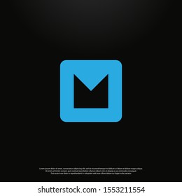 Letter M modern Logo icon monogram design. Vector graphic design template element. black background.