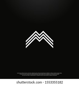Letter M modern Logo icon monogram design. Vector graphic design template element. black background.