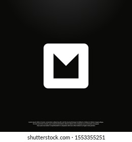 Letter M modern Logo icon monogram design. Vector graphic design template element. black background.