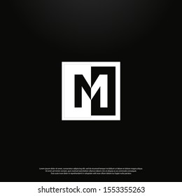 Letter M modern Logo icon monogram design. Vector graphic design template element. black background.