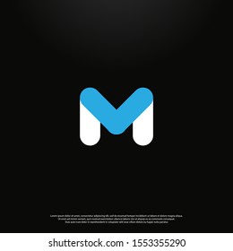 Letter M modern Logo icon monogram design. Vector graphic design template element. black background.