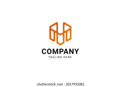 Letter M Modern Logo Technology Monoline Design Template