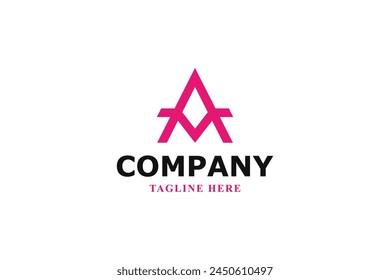letter a and m modern minimal logo