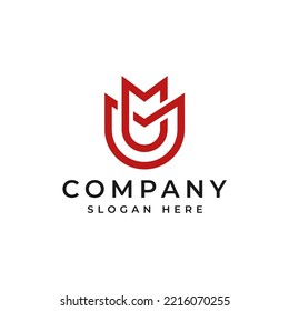 Letter M Modern Monoline Logo