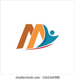 Letter M Modern Shape Logo Design Template Element