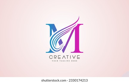 Letter M Modern Shape Logo Design Template Element