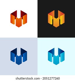 Letter M Modern Simple Logo Technology Design Template