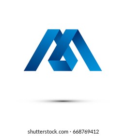 Letter M modern unique logo