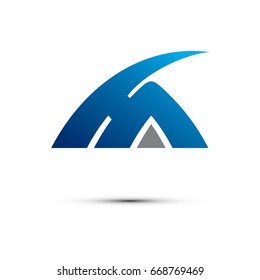Letter M modern unique logo