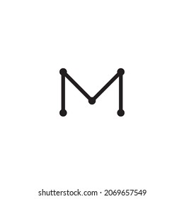 letra M moléculas símbolo simple logo vector