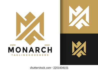 Letra M Logotipos Monarch Logotipos Diseño Elemento Material Vector Plantilla de Ilustración