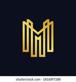 Buchstabe m Monogramm, Baubuchstabe m Logo