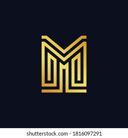 letter m monogram, building letter m logo