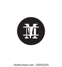 letter I and M monogram circle logo