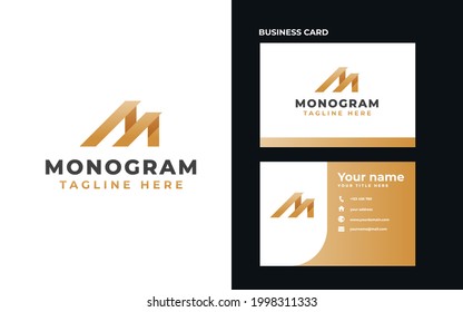 Ilustración de vectores de plantillas de logotipo de monograma de la letra M
