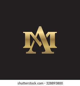 letter M and A monogram golden logo