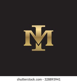 letter M and I monogram golden logo