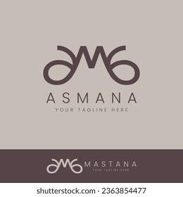 Letter a m monogram Initial logo, flat simple initial m a logo vector for business, brand Identity, personal logo