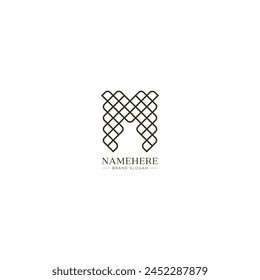 Letter m monogram line logo