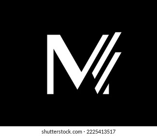 Letter M Monogram Line Motion Technology Digital Futuristic Structure Modern Vector Logo Design