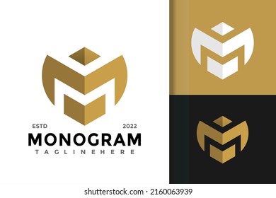 Letter M Monogram Logo Design Vector Template