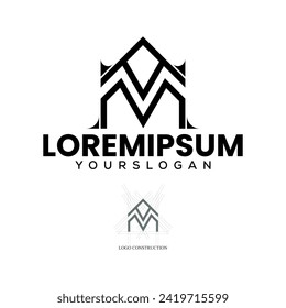 letra A Diseño de logotipo en monograma M 
