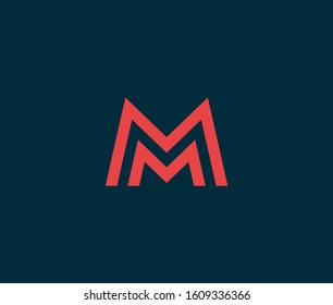 Letter M monogram Logo Icon Minimal emblem design template
