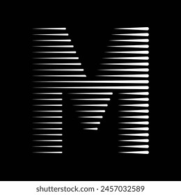 Ilustración del icono del logotipo de M Letter Lines