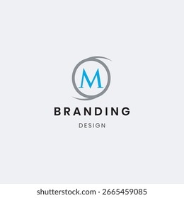 Letra "M" logotipo del monograma aislado 
