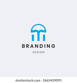 Letra "M" logotipo del monograma aislado 