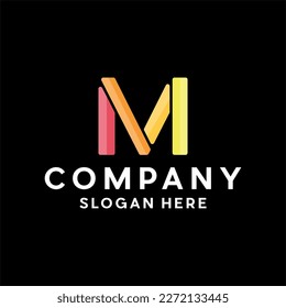 Letter m monogram modern geometric logo
