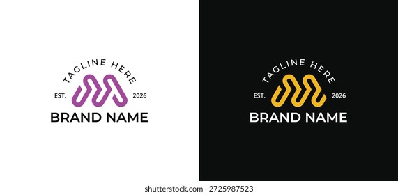 Letra M monograma moderno logotipo geométrico símbolo símbolo diseño Ilustración vectorial Plantilla