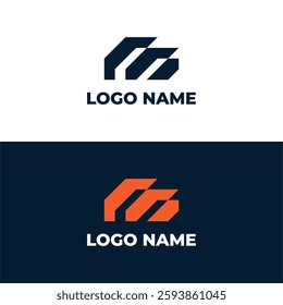 LETTER M MONOGRAM MODERN LOGO DESIGN TEMPLATE