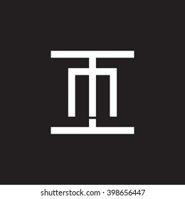 letter I and M monogram square shape logo white black background