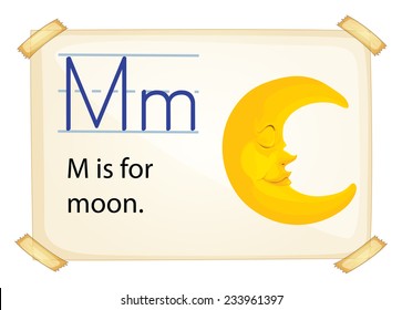 A letter M for moon on a white background 